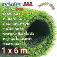 หญ้าเทียม1x6เมตร AAA ขนสูง2cm.ขนนุ่มไม่แทงเท้าพร้อมส่งArtificial grass 1x6m AAA hairs 2cm high.