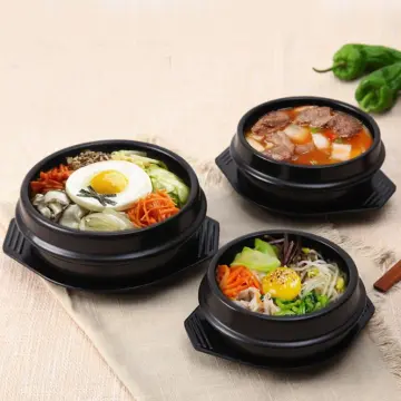 Classic Korean Stone Pot Cuisine Sets Soup Ramen Bibimbap Dishes Dolsot  Cooking Pot Stew Pot With Tray Kitchen Cookware - AliExpress