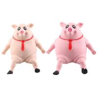 Creative Pig Stress Relief Toy Cute Piggy Doll Release Pressure Pinch and Squeeze Stress Relief Toy Pig Toy for Children Adults amicably