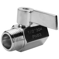 6X 304 Stainless Steel Mini Ball Valve(1/2 Inch Female x Male) NPT Thread, Water Flow Regulator Head Control Valve