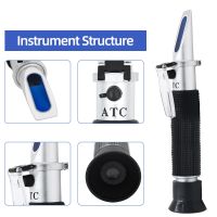 Refractometer All kinds Brix Alcohol Salinity Handheld Refractometer Beer Sugar Fruit Vegetables Juice with ATC 40%off