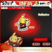 XINFAN Pikachu/ หนึ่งชิ้นฝาครอบสติกเกอร์ถังน้ำมันสะท้อนแสงถังน้ำมันสติกเกอร์การ์ตูนติดรถบุคลิกภาพ