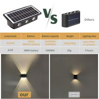 2023 NEW Strong Brightness Solar LED Outdoor Wall Lamps Waterproof Garden Decor Lamp Balcony Courtyard Outdoor Solar Wall Light