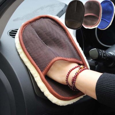 【CC】 Car Styling Wool Soft Washing Gloves Cleaning Motorcycle Washer Windshields Parts