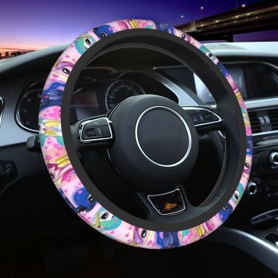 Unicorn Cartoon Anime Car Steering Wheel Cover 38cm Elastic Suitable Car styling Steering Wheel Accessories
