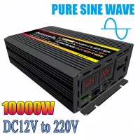 ตัวแปลงเครื่องแปลงไฟกริดเครื่องแปลงไฟ DC12คลื่นไซน์บริสุทธิ์10000วัตต์/24V ไปยัง AC110/220V เครื่องแปลงแรงดันไฟฟ้าอเนกประสงค์