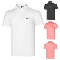 Titleist MalbonE J.lindeberg Mizuno เสื้อยืดแขนสั้นผู้ชาย,กางเกงเล่นกอล์ฟสั้นเสื้อตัวบนใส่ไปสนามกอล์ฟเสื้อกลางแจ้งแห้งเร็วเสื้อโปโลกีฬาดูดซับเหงื่อ