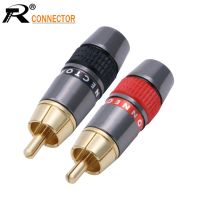 R Connector 1pair/2pcs Wire connector RCA male plug adapter Video/Audio Connector Support 8mm Cable black red