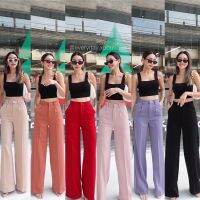 Hannah Pants?(390฿ฟรีส่ง) อีกหนึ่งตำนานความสวยของกางเกงทรง Basic signature ผ้า ซุปเปอร์ นาโน เอวสูงทรงขาตรง ซิปตะขอหน้า