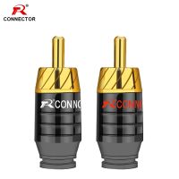 8pcs 24K Gold Plated RCA Connector RCA male plug adapter Video/Audio Wire Connector Support 5mm Cable white red super fast