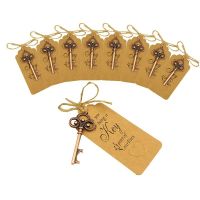 ❁ 20Pcs Metal Key Beer Bottle Opener Wedding Favor with Tag Drink Openers Keychain Wedding Party Decor Supplies Souvenir for Guest
