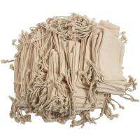 100 pcs small 100% cotton drawstring bags 10x15 cm