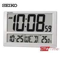 (ผ่อนชำระ สูงสุด 10 เดือน) Seiko DIGITAL LCD นาฬิกาดิจิตอล แขวนผนังพร้อมขาตั้ง รุ่น QHL080S