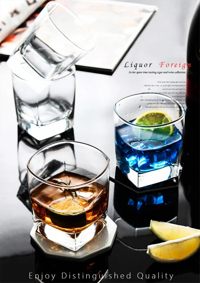 Square Crystal Whiskey Glass Cup For the Home Bar Beer Water and Party  Hotel Wedding Glasses