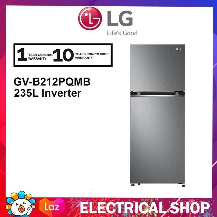 LG 235L Top Freezer 2 Door Fridge GVB212PQMB Inverter Refrigerator