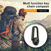 BMFUEW เทอโมมิเตอร์ พวงกุญแจอเนกประสงค์3 IN1 เข็มทิศสำหรับเข็มทิศ กับ carabiners เครื่องมือนำทางสำหรับนำทาง ทนต่อแรงกระแทก การปีนเขา