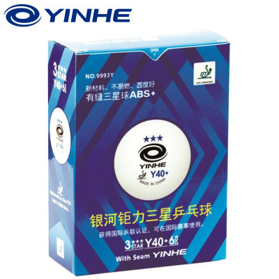 YINHE 3-Star Seamed ลูกปิงปองพลาสติก40 Y40 ITTF อนุมัติลูกปิงปองโพลีสีขาว