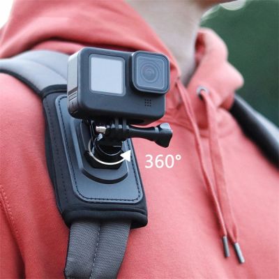 MSAXXZA กระเป๋าเป้สะพายหลังอะแดปเตอร์กล้องถ่ายภาพสำหรับ GoPro 11กระเป๋าเป้สะพายหลัง,ฉากยึดสำหรับ Insta 360 X3สำหรับ Gopro กระเป๋าเป้สะพายหลังคลิปหนีบกล้องคลิปหนีบไหล่กล้องแบบหนีบเข็มขัดไหล่