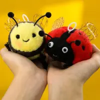 Ladybug Bee Plush Toy Ladybug Bee Stuffed Plush Cute Comfortable Ladybug Bee Sounding Doll for Kids Girls Boys Birthday Gift amicably