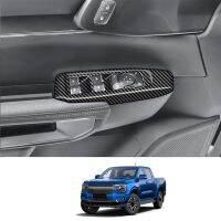 For Ranger 2023+ Carbon Fiber Window Glass Lift Button Switch Cover Trim Door Armrest Panel Car Accessories