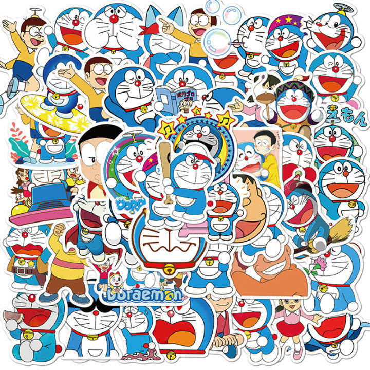 lowest-price-mh-สติกเกอร์-doraemon-50pcs-สำหรับแล็ปท็อปรถจักรยานยนต์กระเป๋าสโนว์บอร์ดรถ-decal