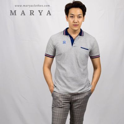 MARYA MAY เสื้อ เสื้อโปโลชายสีเทา เนื้อผ้าทอพิเศษ ผลิตจากผ้า TK MICRO ผ้านิ่มใส่สบาย ไม่ร้อน ไม่ยืด ไม่ย้วย ใส่ทรงสวย