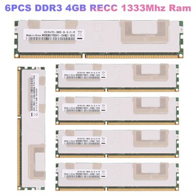 6PCS DDR3 4GB RECC 1333Mhz Ram Memory PC3-10600 240Pin 2RX4 1.5V REG ECC Memory RAM for X79 X58 Motherboard