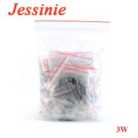 75Pcs 3W Carbon Film Resistors  0.1 Ohm ~ 20 ohm or 27 ohm ~ 750 ohm 5% Assorted Kit Resistance 15 Values*5pcs