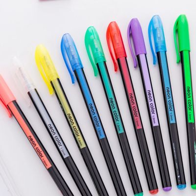 48 Pcslot Neon Color Pen Highlight Marker Pen Kawaiir Pens Decal Stationery School Supplies Canetas Material Escolar Drawing