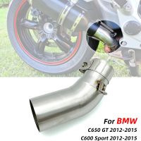 REALZION C600 C650GT Motorcycle Exhaust Muffler Modify Middle Link Pipe Connect Slip On For BMW C 600 Sport C650 GT 2012-2015