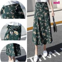 COD DSFERTGERRYYY （Rose）Women Summer Casual Boho Beach Chiffon Skirt High Waist Long Floral Wrap Skirt