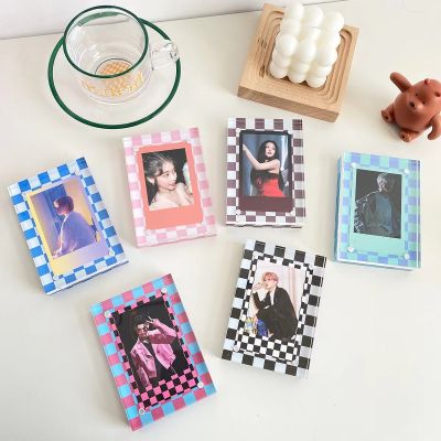 3 inch Acrylic Kawaii Chessboard Photo Holder Photocard Stand Frame Protector Sleeves Kpop Polaroid DIY desktop Photo frame