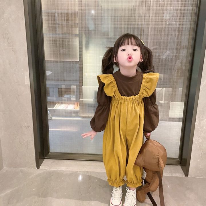 baby-girl-with-autumn-fashionable-suit-the-new-during-spring-and-2023-han-edition-hubble-bubble-sleeve-render-unlined-upper-garment-of-suspenders-two-piece-outfit