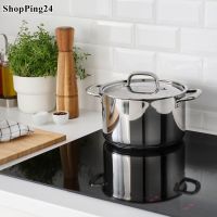 หม้อพร้อมฝา สแตนเลส 5.0 ลิตร เส้นผ่าศูนย์กลาง 22 ซม  สูง 14 ซม Pot with lid stainless steel 5.0 l Diameter 22 cm, height 14 cm