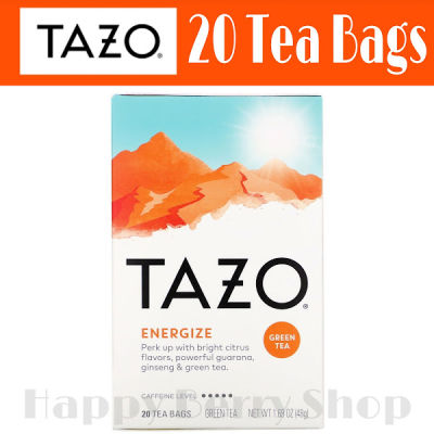 TAZO TEA 🍃 ชาเขียว Tazo Energize Green Tea ⭐พร้อมส่ง⭐ ชาเพื่อสุขภาพ นำเข้าจากประเทศอเมริกา 1 กล่องมี 20 ซอง