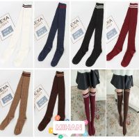 ☼MIHAN☼ Casual Stripe Stockings Women Thigh High Long Socks Knitted Fashion Cotton Warm Over Knee/Multicolor 5211033¤▩