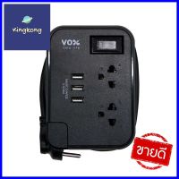 รางปลั๊กไฟ 2 ช่อง 1 สวิตช์ 3USB VOX TRAVEL 1 ม. สีดำPOWER STRIP VOX 2-OUTLET 1-SWITCH 3-USB VOX TRAVEL 1M BLACK **ด่วน ของมีจำนวนจำกัด**