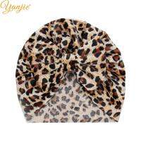 Leopard Print Velvet Headband For Baby Girls Winter Turban Cute Hair Bows Newborn Infant Hat Kids Head Wrap Hair Accessories