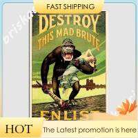 Enlist Destroy This Mad Brute Us Army War 1 โปสเตอร์ส่งเสริมการขายโลโก้โลหะโรงภาพยนตร์ออกแบบผนังตกแต่งโปสเตอร์โลโก้ดีบุก 20 * 30 ซม