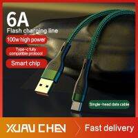 PD 100W USB Cable to USB C 6A Type C Fast Charging Charger Wire Cord For OPPO Realme Huawei Poco Samsung Display Cable