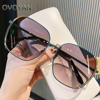 OVOYAN Oversized Alloy Sunglasses Women Rimless Vintage Glasses For Women/Men Simple Luxury Brand Eyewear Lentes De Sol Hombre