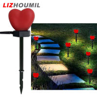 LIZHOUMIL แสงภูมิทัศน์สวนโซลาร์เซลล์กันน้ำ2ชิ้น,โคมไฟ Led รูปหัวใจโคมไฟกลางแจ้งโรแมนติกสำหรับตกแต่งวันวาเลนไทน์