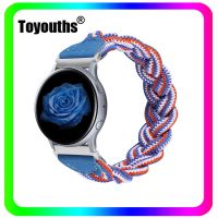 ☂ Toyouths Woven Strap 20mm for Samsung Galaxy Watch 3 41mm Nylon Braided Band for Samsung Active 2 40mm Stretchable Watchband