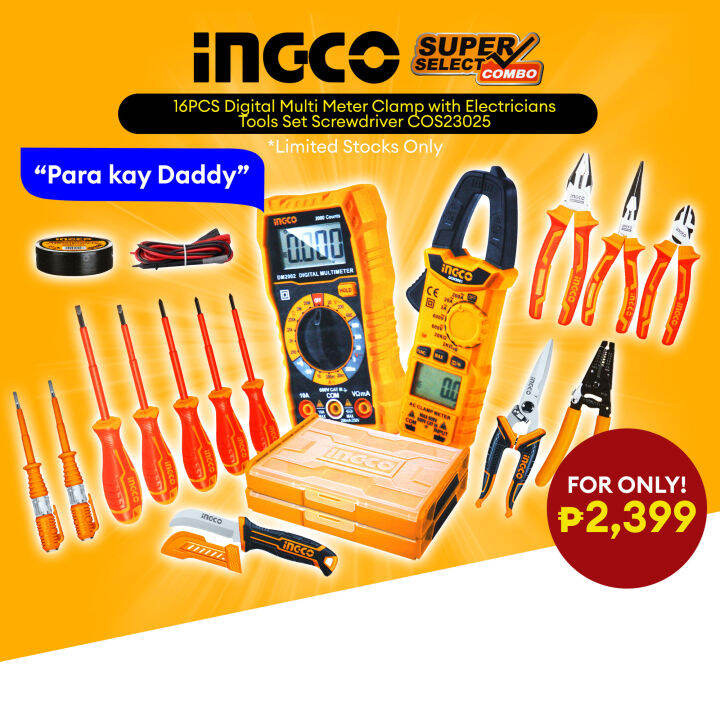 INGCO Digital AC Clamp Meter Electrical Tester Tool 2000 Counts Data
