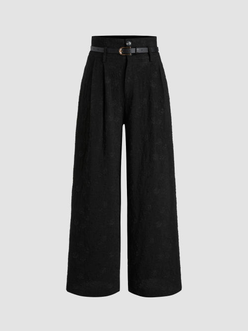 Solid Straight Leg Trousers - Cider