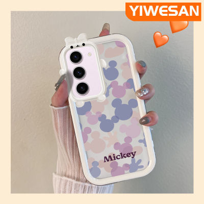 Chenyyyka เคส S20พิเศษ S23พิเศษ,S23ปลอกสำหรับ Samsung ลายการ์ตูนน่ารักสีชมพูมิกกี้เมาส์สีสันสดใสขอบเคสโทรศัพท์โปร่งใสเลนส์กล้องถ่ายรูปมอนสเตอร์ตัวเล็กเคสกันกระแทกกันกระแทก