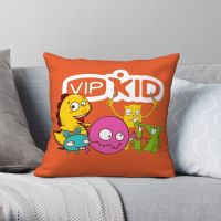 [FAZOZO Home Textile Store] VIPKID ปลอกหมอนโพลีเอสเตอร์ผ้าลินินกำมะหยี่พิมพ์ซิปตกแต่งรถปลอกหมอนอิง