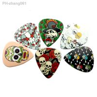 6pcs 0.71mm Bass Guitar Skull Pattern Guitar Picks Celluloid Plectrum Instrument Accessories Ukulele tool parts