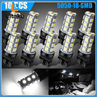 【2022ต.ค. ใหม่】10ชิ้นรถยนต์หลอดไฟ3157 3156 Super White 18smd Led 360องศาแสงย้อนกลับหางเบรกสัญญาณไฟหลอดไฟ6000พัน