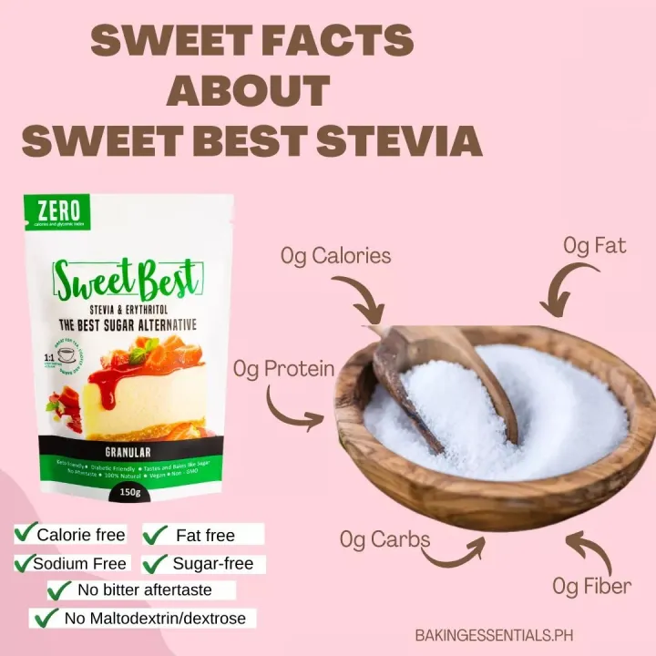Sweet Best Stevia & Erythritol Natural Sweetener (Granular) 150G, Zero